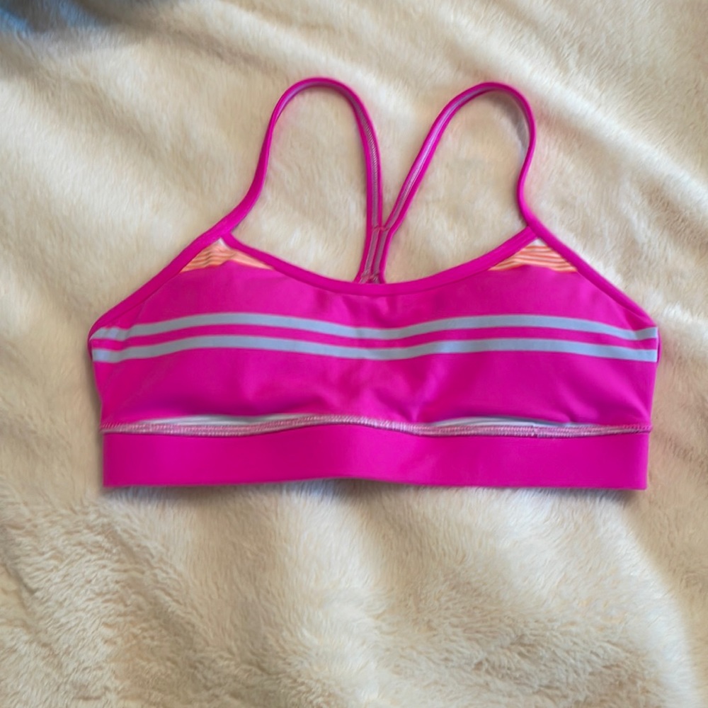 Lululemon Flow Y IV Groovy Striped Sports Bra